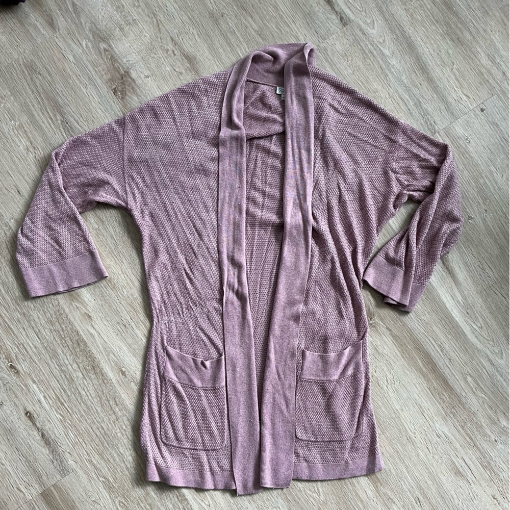 Kismet dusty rose 3/4 sleeve cardigan